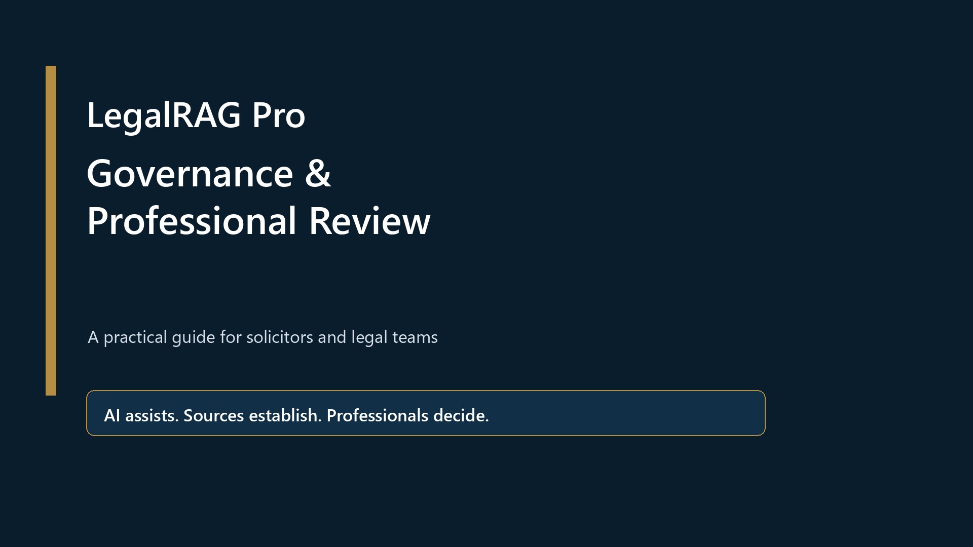 Governance and professional review tutorial